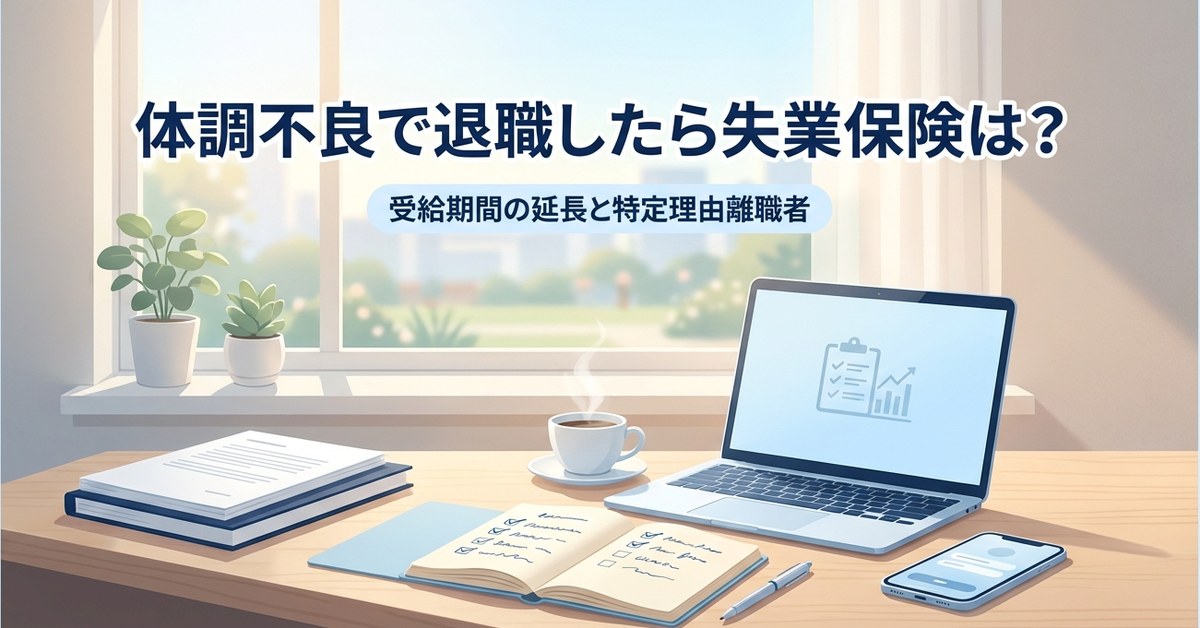 体調不良で退職したら失業保険はもらえる？受給期間の延長と特定理由離職者を解説