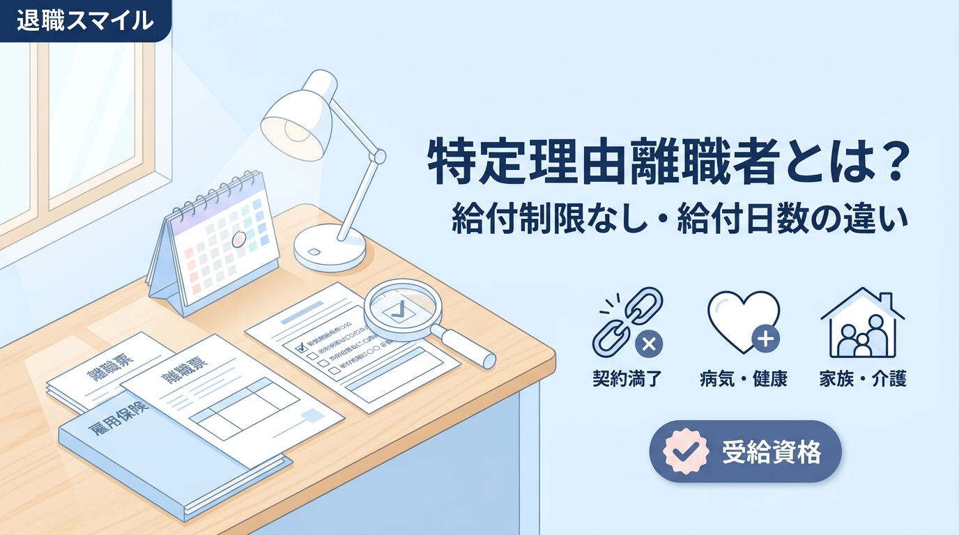 特定理由離職者とは？｜給付制限なし・給付日数の違い
